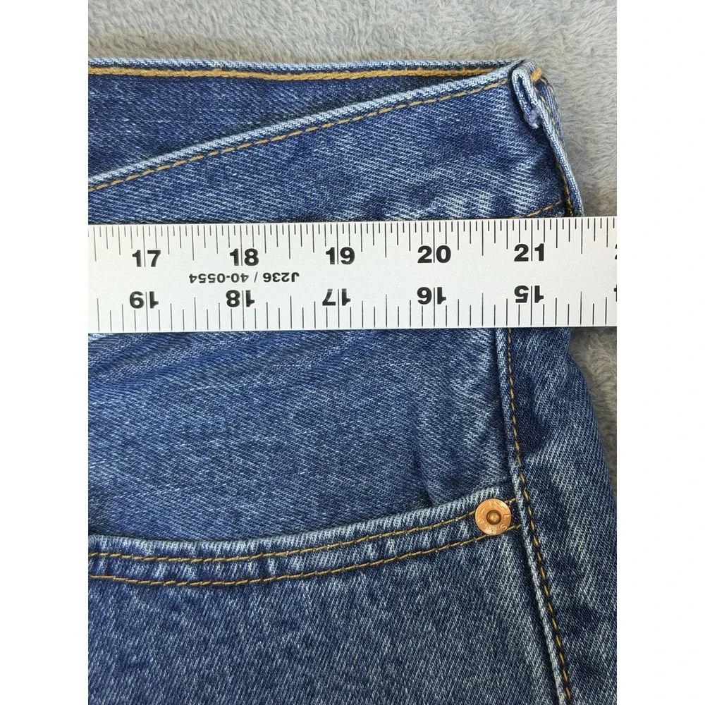 Levis Jeans Mens 42x30 Blue Medium Wash Denim 505 Straight High Rise‎ Workwear